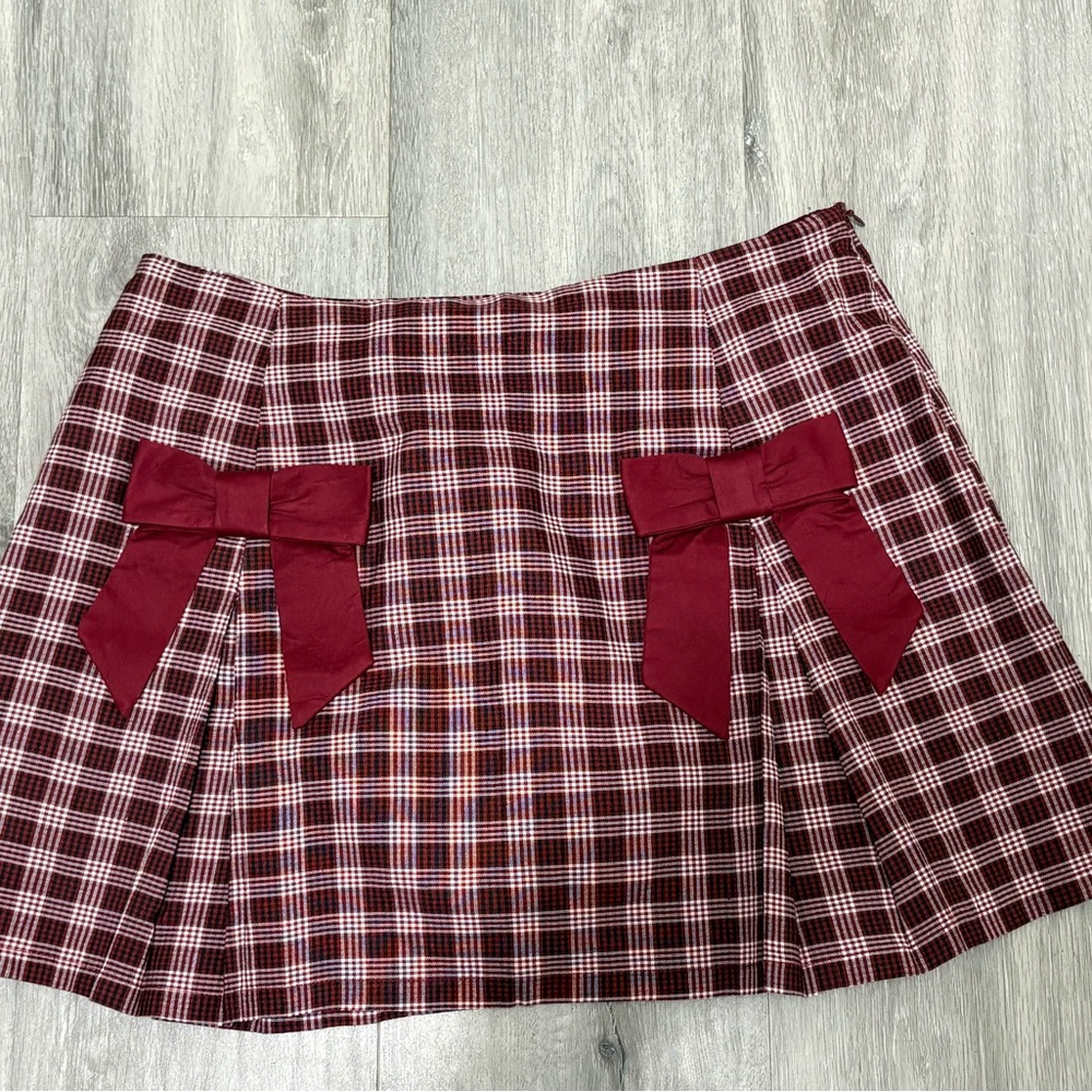Altar'd State Winslow Bow Pleated Skirt - Picture 2 of 7